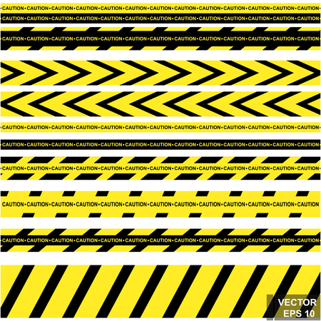 Crime scene, ban or no entry tapes vector illustration.のイラスト素材