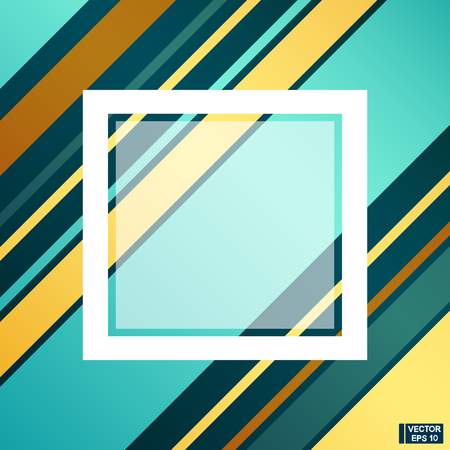 Vector image. White rectangle bright abstract background and yellow, blue linesのイラスト素材