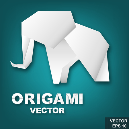 Elephant Paper Origami Style For your designのイラスト素材