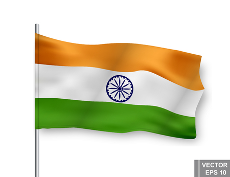 Flag of India. Map. Symbol of the state. For your design. Rectangle.のイラスト素材