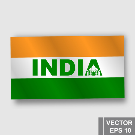 Flag of India. Map. Symbol of the state. For your design. Rectangle.のイラスト素材