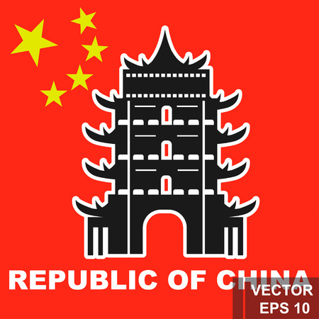 Flag of China Map Symbol of the stateのイラスト素材