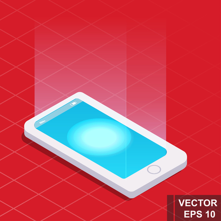 Smartphone. Isometry. View from above. Icon. For your design. Isolated.のイラスト素材
