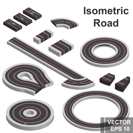 Road. Isometry. View from above. Icon. For your design. Isolated.のイラスト素材