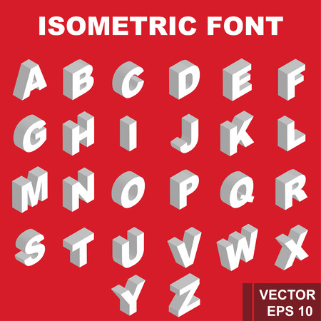 Font. Isometry. View from above. Icon. For your design. Isolated.のイラスト素材