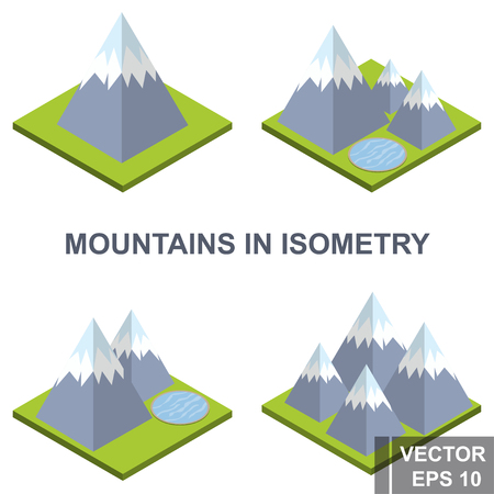 The mountains are isometric. Set. View from above. For your design.のイラスト素材