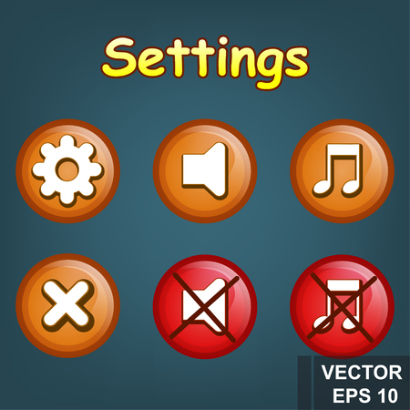 Button. Game. A cartoon. Congratulations. For your design. Vector conceptual illustration.のイラスト素材