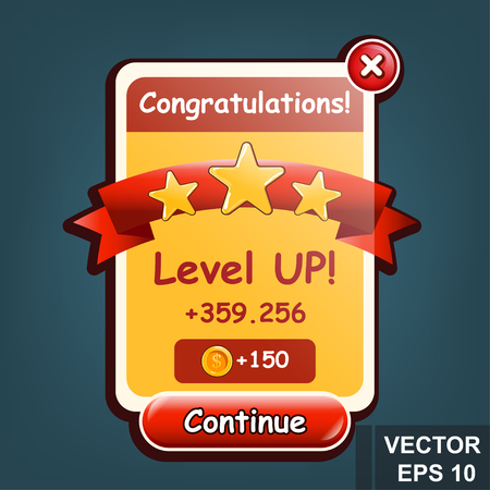Button. Game. A cartoon. Congratulations. For your design. Vector conceptual illustration.のイラスト素材