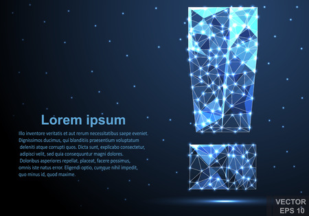 Question. Exclamation mark. Polygonal design. Bright. Modern concept. New design. For use in projects.のイラスト素材