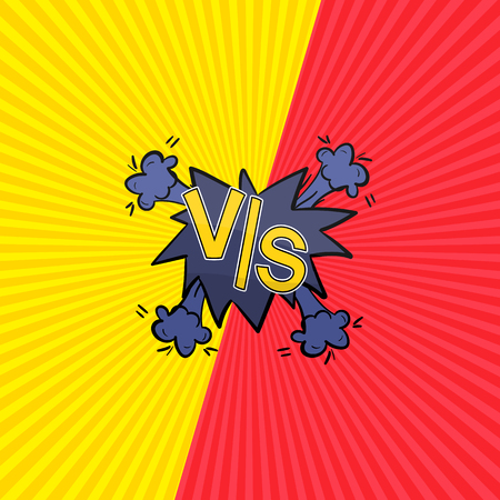 Vs. A simple  logo on the background of the explosion. The battle.の写真素材