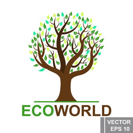 Flowering trees. Fight for ecology. Green. Natural. Nature.のイラスト素材