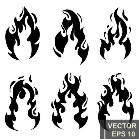 Flat style. The fire. Cartoon. Bright hot. Flame. Effect. For your design.の写真素材