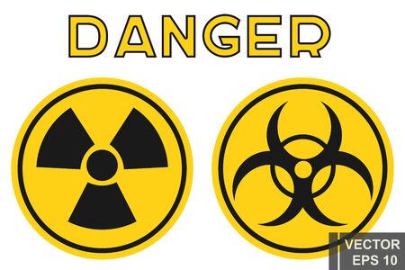 Danger sign. Radiation. Yellow. Stop. For your design.の写真素材