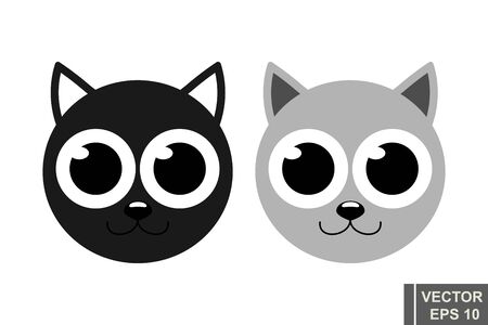 Cute muzzles kittens. Round. Funny. Children s. For your design.のイラスト素材