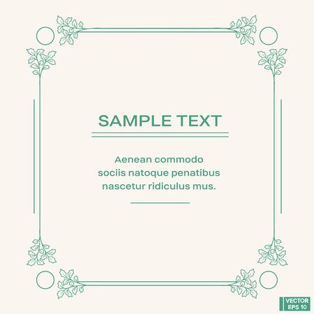 Vector image. Vintage baroque frame. Acanthus foliage swirl decorative design element. Scroll ornament engraving border floral. retro pattern antique style.のイラスト素材