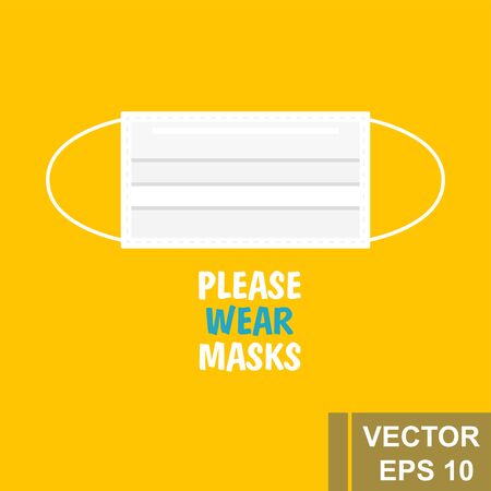 Medical mask. Protection against viruses and bacteria. Prevention For your design.のイラスト素材