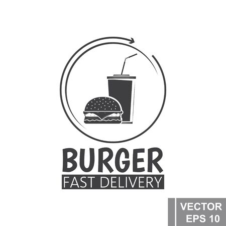 burger icon. Fast food. Isolated object. Food concept.のイラスト素材