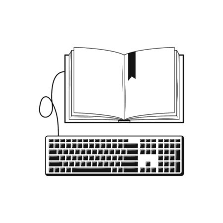 Online education and study. Web learning and training concept icon on whiteのイラスト素材