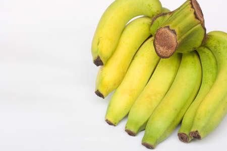 yello banana on white backgroundの写真素材