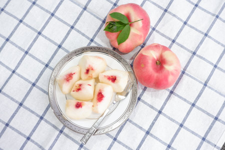 Donut Peach or Flat Peachの写真素材