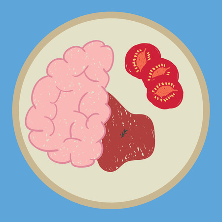 Brain dish concept free hand drawing vector.のイラスト素材