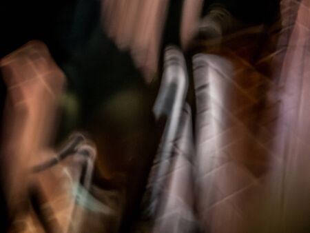 Scare and mysterious emotion mood by black color and blur light.の写真素材