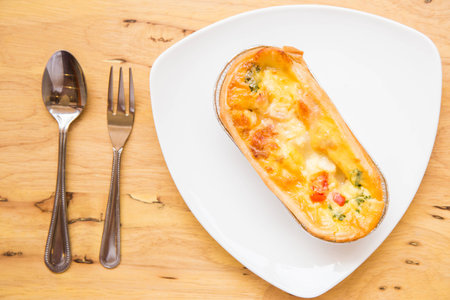 spinach pie cheese on morningの写真素材
