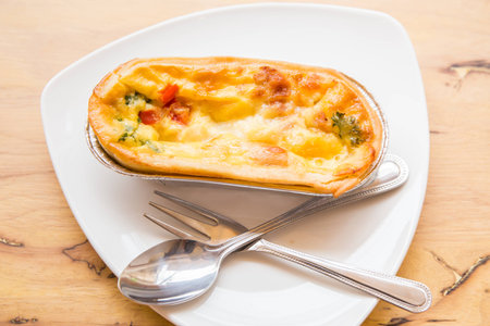 spinach pie cheese on morningの写真素材