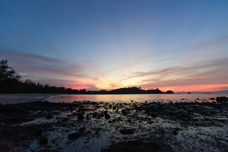 beautiful sky and beach during twilight in Koh Phayam, Thailand