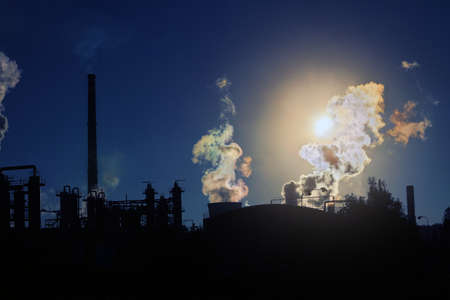 A factory for the production of electricity from fossilの写真素材