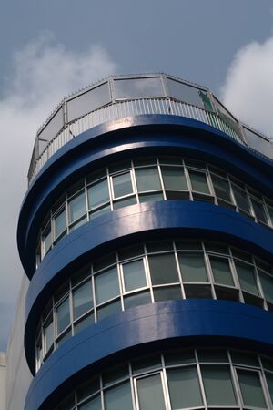building with lots of glass windowsの写真素材