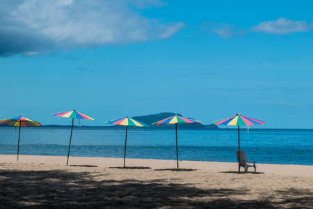 sunshade on the beachの写真素材
