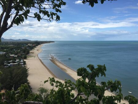 Top view sea beach at Pranburi,Prachuap Kiri Khan,Thailandの素材