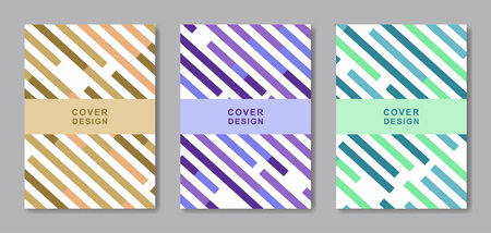 Cover template combined with colorful lines, vector illustrationのイラスト素材
