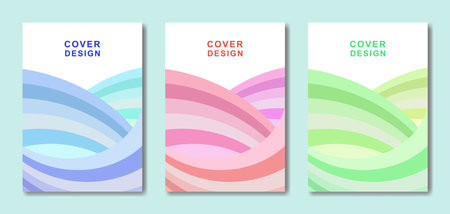 Abstract cover template combined with overlapping curves, vector illustrationのイラスト素材