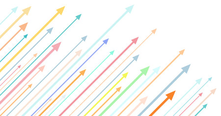 Colorful arrow texture with rising image, vector illustration