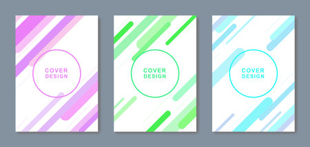 Cover template combining diagonal lines and circlesのイラスト素材