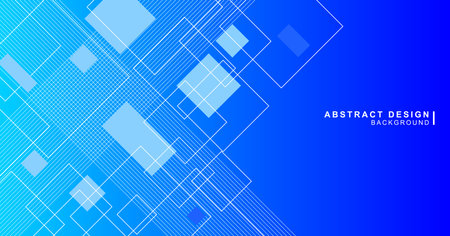 Geometric background material combining various squares and linesのイラスト素材