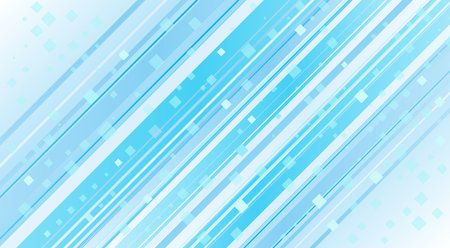Geometric background material made of blue diagonal lines and squaresのイラスト素材