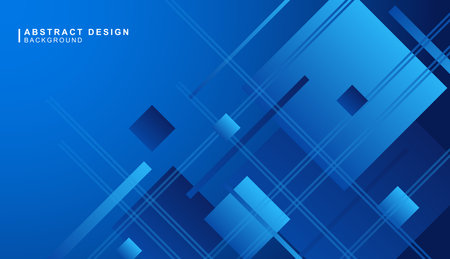 Blue abstract background material made of diagonal rectangles and linesのイラスト素材