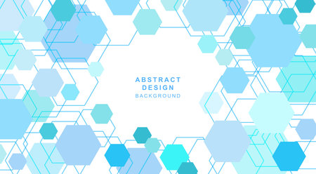 Geometric background material made up of various hexagonsのイラスト素材