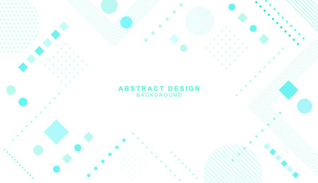 Geometric background material combining squares, lines, circles, etc.のイラスト素材