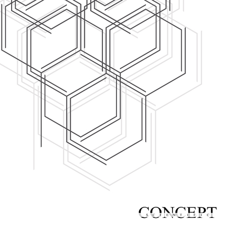 Hexagons abstract background. Geometric science and technology motion design. Digital data visualization concept. Scientific vector illustrationのイラスト素材