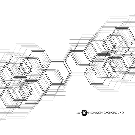 Hexagonal geometric background. Business presentation for your design and text. Minimal graphic concept. Eps 10 stock vector illustrationのイラスト素材