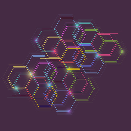 Hexagonal geometric background. Business presentation for your design and text. Minimal graphic...