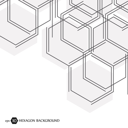 Hexagonal geometric background. Vector connection with lines and social network.のイラスト素材