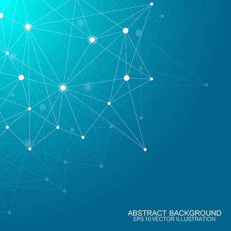 Abstract polygonal background with connected lines and dots. Minimalistic geometric pattern.のイラスト素材