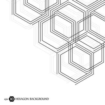 Hexagonal geometric background. Hexagons genetic and social network.のイラスト素材