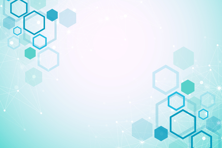 Molecule structure with particles. Scientific medical research. Science and technology backgroud. Molecular concept. Vector illustrationのイラスト素材