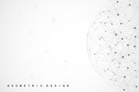 Global network connections with points and lines. Wireframe background. Abstract connection structure. Polygonal space background. Vector illustration.のイラスト素材